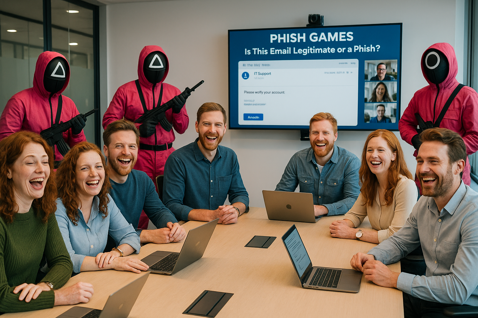 Phish Games interactive training session with Squid Games theme